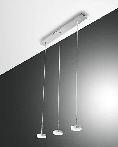 Suspension LED aluminium brossé 65 cm Fabas Luce Dunk 3239-47-212 luminaire