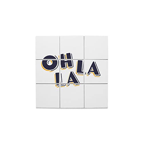 Carreaux céramique décoratifs 10,8x10,8 cm Oh La La | Lot de 9