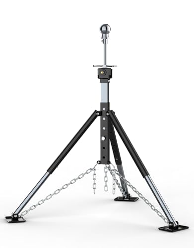 New Upgraded RV 5th Wheel Tripod Stabilizer [Extended Allow Drill Adjust], Adjustable 21.26'-55.12' RV Gooseneck Fifth Wheel Tripod Stabilizer King Pin with 7500 lb Load Capacity, 2-5/16'Ball
