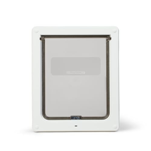 Dog Mate Lockable Medium Dog Door (215) - Flap for Medium Dogs and Large Cats for UPVC wall and wood Securely Designed for your Pets White