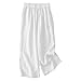 Girls Tank Top Outfits Two Piece Summer Cotton Linen Long Pants Set Teen Kids Trendy Casual Vest (White-B, 7-8 Years)