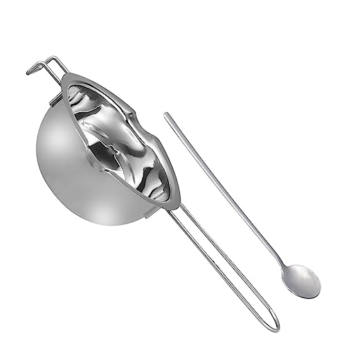 FUNOMOCYA 1pc Stainless Steel Melting Pot with Long Handle for Melting Chocolate Butter Candy and Cheese Capacity Double Boiler for Candle Wax Making for Home Kitchen