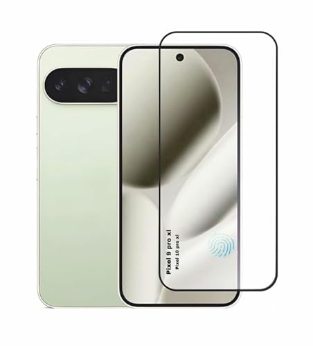 Image of Tempered Glass Screen Protector Compatible with Google Pixel 10 Pro XL /Google Pixel 9 Pro XL (Black) with Edge to Edge Coverage (Ultrasonic Fingerprint Working) and Easy Installation kit