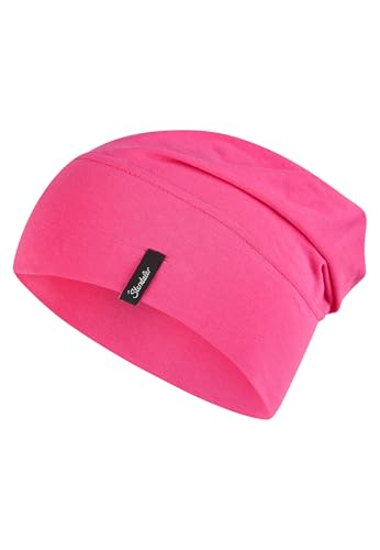 Sterntaler OCS Beanie uni – Lässige Slouch Beanie Mütze aus Singlejersey (Bio) – Mädchen Kopfbedeckung – variabel tragbar – Baby und Kinder Übergangsmütze – magenta, Größe 55
