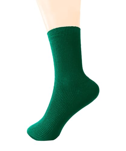 Image of Womens Ribbed Knit Socks Cotton Athletic Running Casual Crew Socks