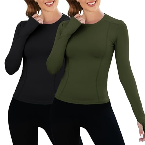 Image of Loovoo Women Workout Shirts, 1 /2 /3 Pack Short Sleeve Compression Tee | Tight Fit Gym Basic Tops, Athletic Quick Dry Crew Neck 4-Way Stretch, Flat Seams Ideal for Yoga, Gym, Running and Daily Wear