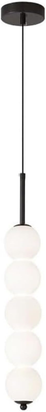 HUAYUSEDF Linear Black Glass Globe Copper Bar Pendant Lamp Chandelier Hanging Lighting Ceiling Fixture Long for Kitchen Island Foyer Bedroom