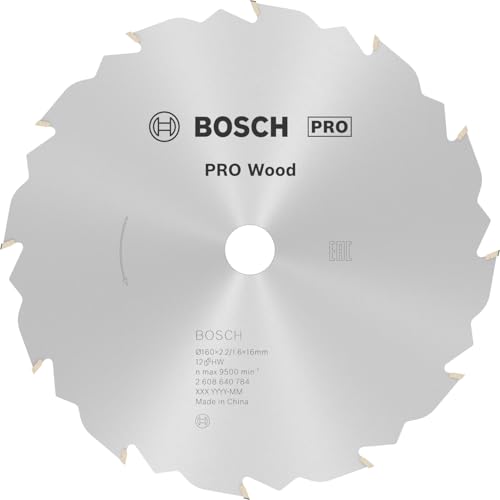 Bosch 1x PRO Wood Kreissägeblatt, 160 x 2,2 x 16 mm, T12