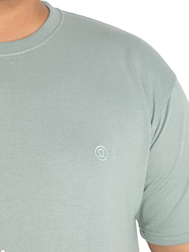 Image of CHKOKKO Men's Plus Size Terry Cotton Loose Fit Half Sleeves T-Shirt