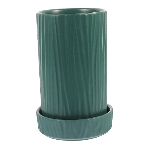 Hohopeti Porta Utensilios De Cocina Cerámica Verde, Organizador Compacto Para Cubiertos y Cucharas, Resistente Al Agua, Adecuado Para Mesa y Encimera, Soporte Funcional Para Cocina Moderna