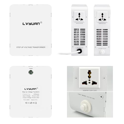 Image of LVYUAN 800W Step Up Transformer 110 /120V to 220 /240V | resettable circuit breaker, compatible EU & Asian appliances for US & Canada use, pure copper toroidal coil, 3-year warranty