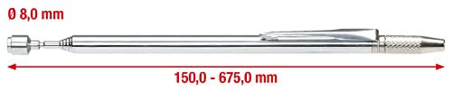 KS Tools 550.1001 2in1 Teleskop-Magnethalter mit Waschdüsen-Reinigungs- und Einstellwerkzeug, 150-675mm