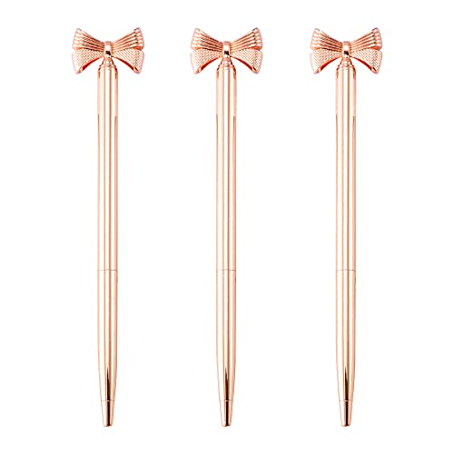 Stylos bille métal nœud pour bureau et papeterie créative lot de 3