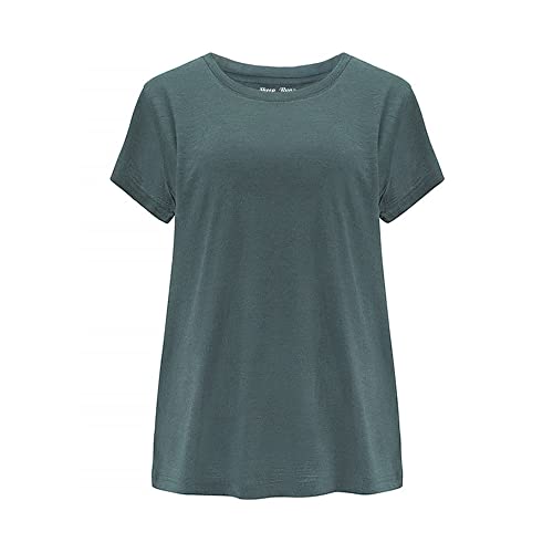 SHEEP RUN Womens Merino Wool T Shirt Breathable Wicking Hiking Yoga Loose Fit Base Layer Shirt, Teal, S SHEEP RUN Womens Merino Wool T Shirt Breathable Wicking Hiking Yoga Loose Fit Base Layer Shirt, Teal, S