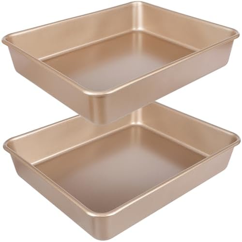 Baking Pan Set of 2, 12.5’’ X 10’’ X 2.4’’ Nonstick Sheet Cake Pa...