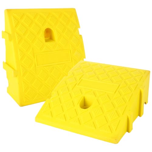 2 Pack Curb Ramps 4 Inch Rise Height Heavy Duty Driveway Curb Ramps Portable Threshold Track Small Step for Cars, s, Bikes, Motorcycles