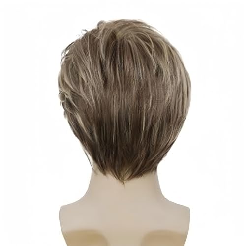 Swiking Men Wig Short Blonde Brown Layered Natural Synthetic Hair Full Wigs for Male Guy Daily Party Wear
