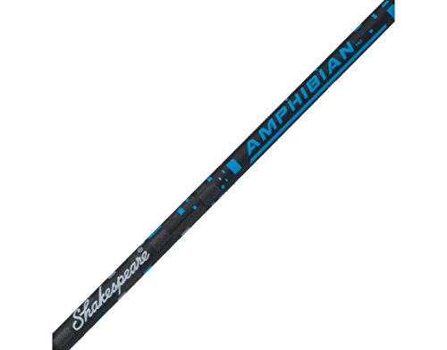 Shakespeare Amphibian Spinning Reel and 5'6" Fishing Rod Combo, Blue, Size 30 Reel, Right/Left Handle Position, 2-Piece Tubular Fiberglass Rod, Pre-Spooled ABS Spool, Oil Felt Drag System