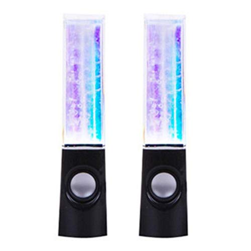 N-brand LED Light Dancing Water Speakers Music Fountain Light Speakers for PC Laptop Phone Portable Desk Stereo Water Dancing Speaker, Black