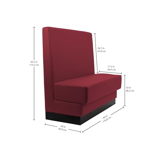 Image of FDP Pro Series Single-Sided Restaurant Booth - Burgundy, 15425-BY