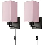 KOONTING Plug in Wall Sconce Set of 2, Rustic Wall Lamp with Plug-in Cord and On/Off Toggle Switch,...