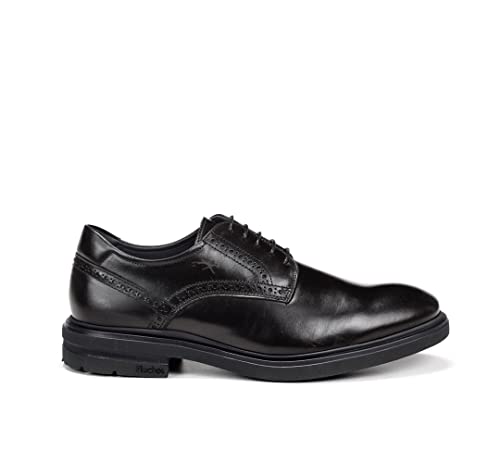 Fluchos Para Hombre. F0630_SIER_NEGR Zapatos De Piel Belgas F0630 Negro (44), Cordones, Casual - 2
