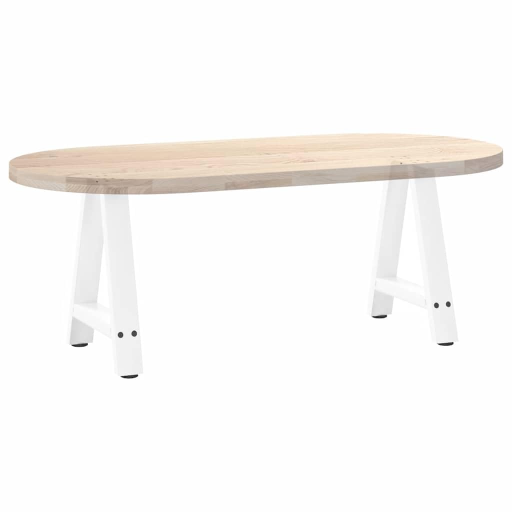 Gambe per Tavolino a Forma di A 2 Pezzi Bianco 38x(42-43) cm Acciaio