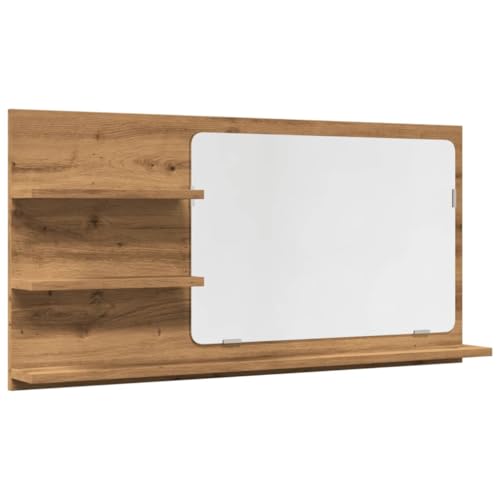 vidaXL Armoire à Miroir de Salle de Bain chêne Artisanal 90x11x45 cm, étagère à Miroir, Miroir avec étagère, étagère de Toilette avec Miroir