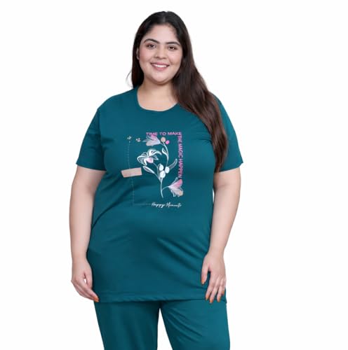 Image of In Love Women's Plus Size Longline T-Shirt with Side Pocket, 3 /4 Sleeve, Crew Neck