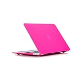 RUBAN Compatible with MacBook Air 11 Inch Case Model A1370 A1465, Soft Touch Plastic Hard Shell Case Bundle for Mac Air 11.6 (HOT Pink)