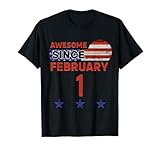 Superbe Drapeau américain Vintage du 1er février T-Shirt