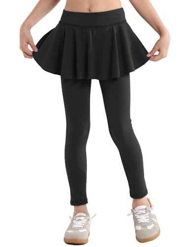 Hvididan Leggings with Skirt for Girls, Black Size 7-8 Uniform Pants School for Girls Kids - image 1
