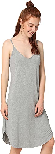 Image of GYS Women's Bamboo Viscose Full Slips for Under Dresses Cami Slip Dress | Lightweight, Anti Static, Adjustable Spaghetti Straps, Silky Soft, Moisture-Wicking, Perfect for Sheer Dresses