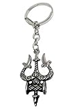 Bro Mart Lord Shiva Silver Trishul With Damru Mahakal | Trident Keychain Car, Bike And Home (Double Sided)