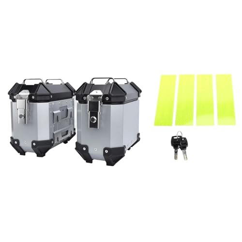 Valise latérale de moto en aluminium de 18L couleur argent avec serrure