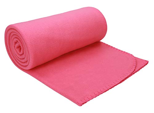 Betz Luxus Fleecedecke Kuscheldecke Wohndecke Farbe Fuchsia pink Größe 130x170 cm Qualität: 180 g/m²