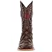 Vaccari Men's Cooper Genuine Mocha Pirarucu Fish Print Leather Texas A&M Embroidery Broad Square Toe Cowboy Boots - 10.5