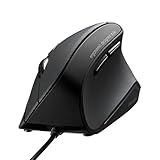 SANWA Wired Ergonomic Mouse, Optical Vertical Computer Mice, Silent Noiseless Click, Reduce Wrist Strain, (1000/1600 DPI, 6 Buttons) Compatible with MacBook, Laptop, Windows, Mac OS