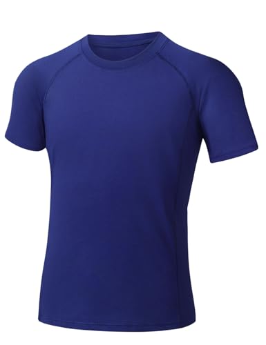 Image of Somaibo Boys Compression Shirt Athletic Football Short Sleeve for Kids | Youth Basketball Baseball Undershirts Quick Dry Sports Base Layer T-Shirt