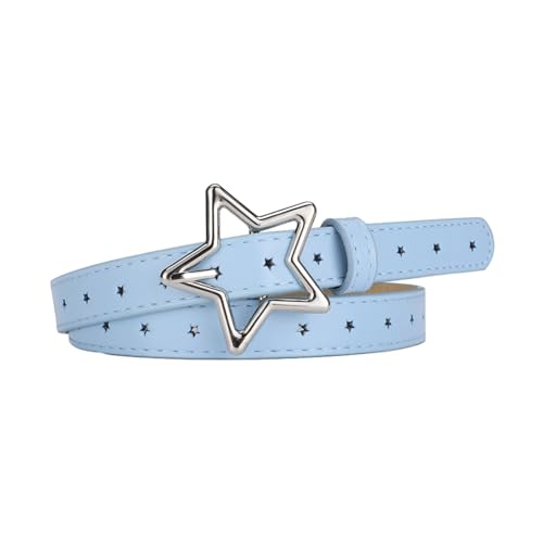 Fashion Hot Girls Waist Belt With Alloy Star Buckle Color Belt Coat Dress Ladies Thin Formal Waistband