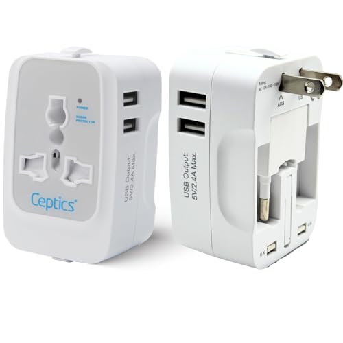 Ceptics Universal Japan Travel Adapter, 3 in 1 PINE-WHITE - Image 2