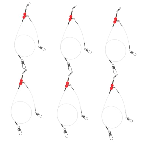 Set de 6 líderes de pesca en agua salada con cable y giratorios