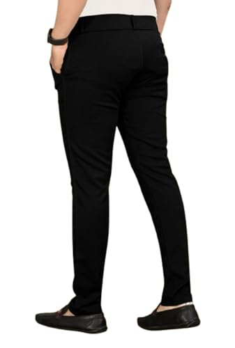 Image of Mens Regular Fit Casual Ankle Chino Trouser Style Lower, Everyday Wear Lower Pants Zipper and Button Closer Lycra Blend Stratchable Trousers