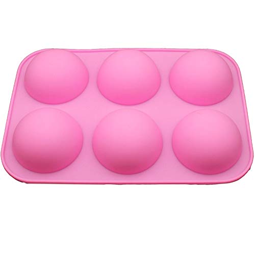 image for Grospe 6 Holes Silicone Pastry & Baking Mold for Baking 3D Half Ball S