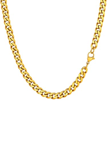 PROSTEEL Cadena Oro Acero Cubana 6mm 61cm