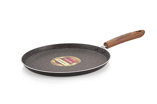 Image of Nirlon Aluminium Non Stick Dishwasher Safe Non Induction Smoky Wood Flat Tawa