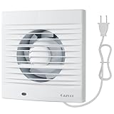 Cazooo 6 Inch Bathroom Exhaust Fan with Plug, 320 m³/h, 35 dB Ultra Quiet, Wall Window Mount Ventilation Fan for Large Bathroom, Kitchen, Laundry, Commercial Use