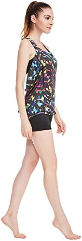 icyzone Women's Yoga Top with Built in Bra Workout Gym Shirt Sport Tank Tops