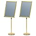 Produktbild HBLZGBL 2X Infoständer A2 Aluminium Plakatständer Höhenverstellbar Posterständer Informationsständer Präsentationsständer Werbeständer mit Sicherheitsecke (Color : Gold)