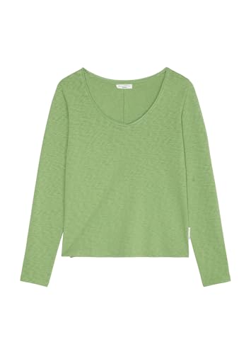 Marc O'Polo Denim Damen Langarmshirt aus Bio-Baumwolle mit V-Ausschnitt, Grün (Herbal Garden), XXS – Ansicht 6